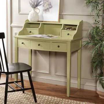 Elegant SAFAVIEH Landon Medium Oak Writing Desk for Home and Office