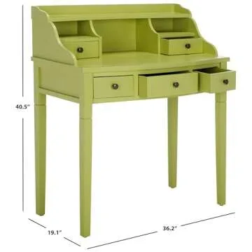 SAFAVIEH Landon Medium Oak Writing Desk for Small Spaces