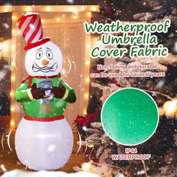 Elegear Christmas Inflatables Outdoor Decorations, 6FT Shivering Snowman Inflatable Built-in LED Lights Christmas Blow Up Yard Decorations Lighted Snowman for Xmas Party Indoor Outdoor Decoration