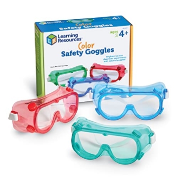 Learning Resources Colored Safety Goggles Set of 6 - Adjustable, ANSI Z87+, Great for Science & Play...