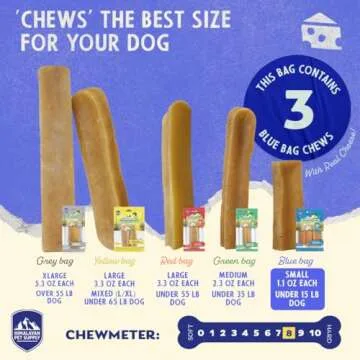 Himalayan Dog Chew Original Yak Cheese Dog Chew, 3 Small Sticks, 1.1 oz, Gluten Free, Healthy Dog Treats, Grain & Lactose Free 100% Natural, Long Lasting Dog Chews for Dogs Under 15 lbs