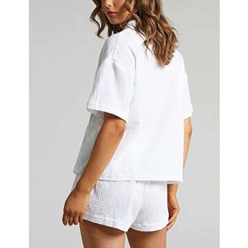 Rousytn Womens Summer Cotton Linen Lounge Set