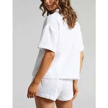 Rousytn Womens Summer Cotton Linen Lounge Set