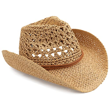 Stylish Melesh Adult Sun Straw Western Cowboy Hat