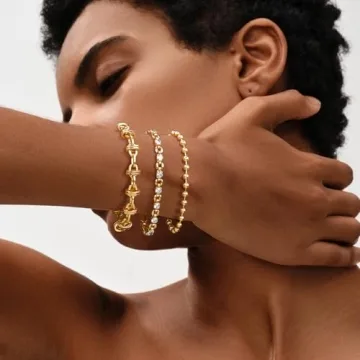 MEVECCO Elegant Gold Beaded Bracelet for Women