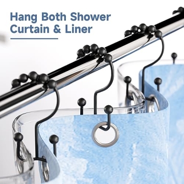 Titanker Black Shower Curtain Hooks for Easy and Elegant Use