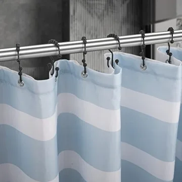 Titanker Black Shower Curtain Hooks for Easy and Elegant Use