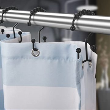 Titanker Black Shower Curtain Hooks for Easy and Elegant Use