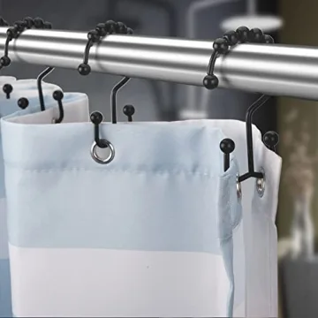Titanker Black Shower Curtain Hooks for Easy and Elegant Use