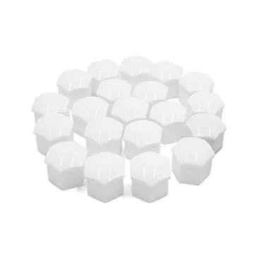 uxcell 20pcs 17mm White Plastic Wheel Lug Nut Bolt Cover Caps with Removal Tool for Car Universal Replacement