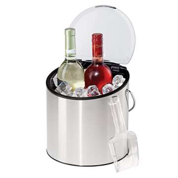 OGGI Wine & Ice Bucket: 4-Quart Wine Chiller and Ice Cooler with Scoop