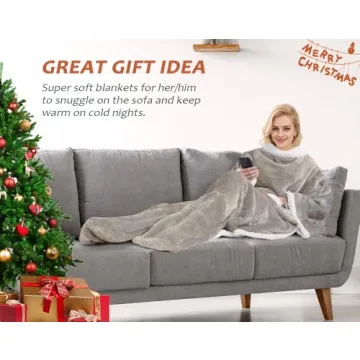 Catalonia Sherpa Wearable Blanket with Sleeves & Foot Pockets