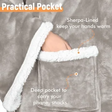 Catalonia Sherpa Wearable Blanket with Sleeves & Foot Pockets