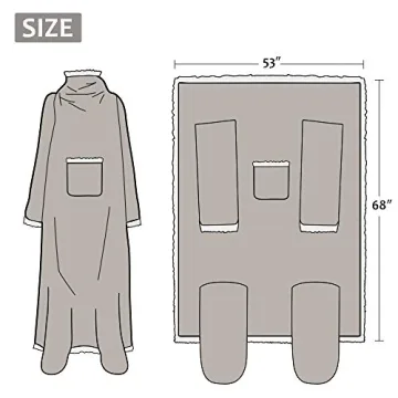 Catalonia Sherpa Wearable Blanket with Sleeves & Foot Pockets