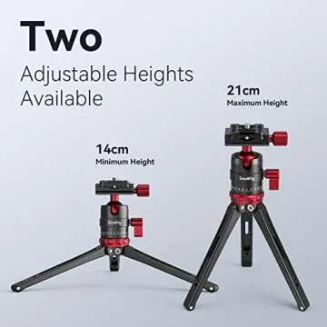 SmallRig Tripod for iPhone Desktop Mini Tripod - Aluminum Alloy 20 inches/ 50 cm with 360 Degree Ball Head, 1/4 inch Quick Shoe Plate for Vlogging DSLR Camera Video, Load up to 11 pounds-3033