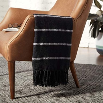 Rivet Modern Striped Fringe Throw Blanket – Cozy Elegance