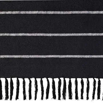 Rivet Modern Striped Fringe Throw Blanket – Cozy Elegance
