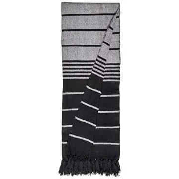 Rivet Modern Striped Fringe Throw Blanket – Cozy Elegance