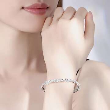 WPPHXY 925 Sterling Silver Women's Adjustable Bangle Bracelet