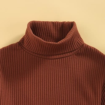 Kayotuas Toddler Girl Fall Winter Outfit Ribbed Sweater Plaid Skirt