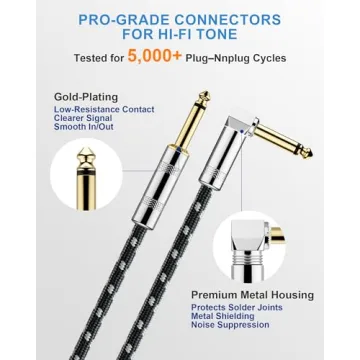 Durable 10ft Foboiu Guitar Cable for Ultimate Sound Quality