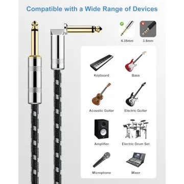 Durable 10ft Foboiu Guitar Cable for Ultimate Sound Quality