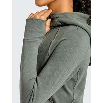 CRZ YOGA Slim Fit Cotton Hoodie for Women - Great Quality