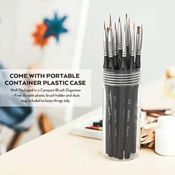 Nicpro 15 PCS Micro Detail Paint Brush Set for Artists