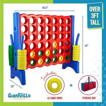 Giant 4 in a Row Game for Outdoor Fun - 2022 Version
