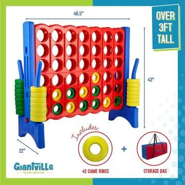 Giant 4 in a Row Game for Outdoor Fun - 2022 Version