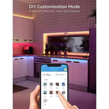 Govee 65.6ft Smart LED Strip Lights, Alexa & Google Home Compatible
