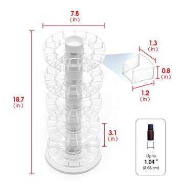 J JACKCUBE DESIGN Rotating Essential Oil Display Stand Spinning Rack for 75 Bottles(up to 120) Organ...