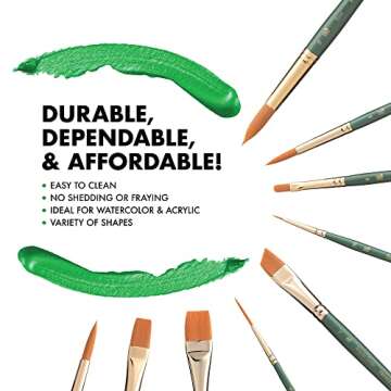 Princeton Artist Brush Co. Lauren Series 4350 - Short Handled Round Size 12 - Single Golden Synthetic Paintbrush for Watercolor and Acrylic Painting