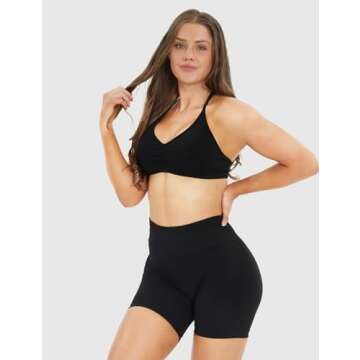 NEWVISISTER NVS Sports Bras for Women Open Back Amplify Halter Bra Adjustable Straps Padded Seamless...