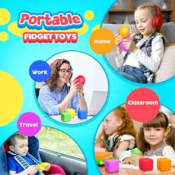 Stress Cube Fidget Toys for Kids: 18 Pack Squeeze Stress Balls Stress Relief Toys for Anxiety - Squishy Balls Sensory Fidget Toys for Kids Adults Autism in Classroom Office Party