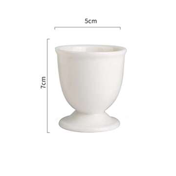 Luzen 2Pcs Ceramic Egg Cups - Porcelain Single Egg Stand Holders for Breakfast