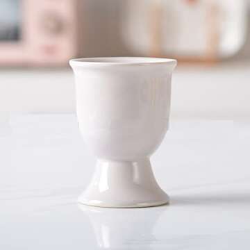 Luzen Ceramic Egg Cups for Soft-Boiled Eggs - 2 Pack