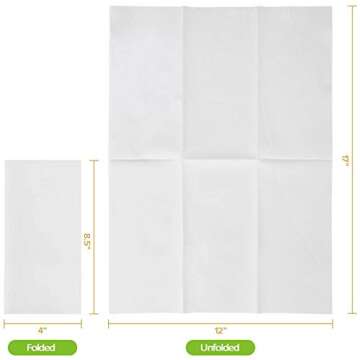 FOCUSLINE 100 Disposable Bathroom Napkins, Linen-Feel Paper Guest Towels, Soft and Absorbent Paper H...