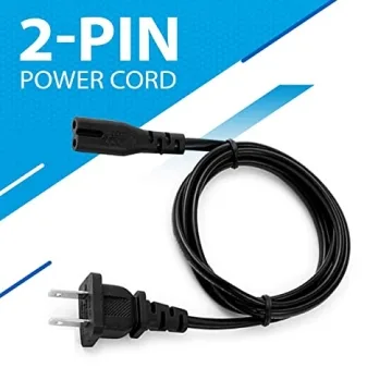 5ft AC 2 Prong C8 Power Cord for TV & Gaming