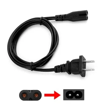 5ft AC 2 Prong C8 Power Cord for TV & Gaming