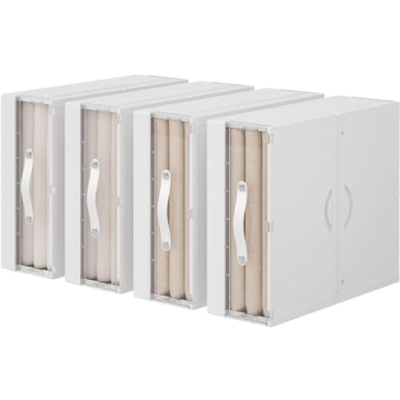GUDEMAY Foldable Bed Sheet Organizers 4-Pack White
