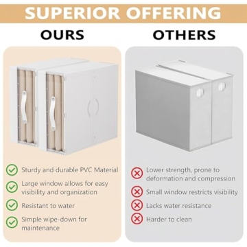 GUDEMAY Foldable Bed Sheet Organizers 4-Pack White