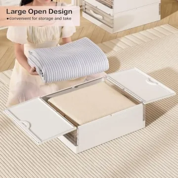 GUDEMAY Foldable Bed Sheet Organizers 4-Pack White