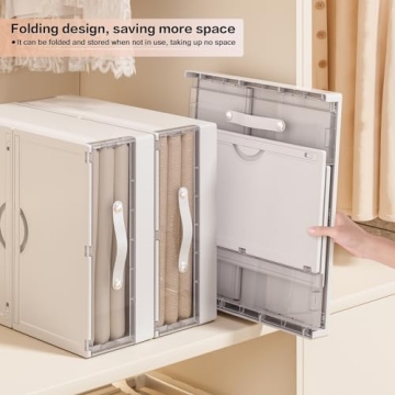 GUDEMAY Foldable Bed Sheet Organizers 4-Pack White