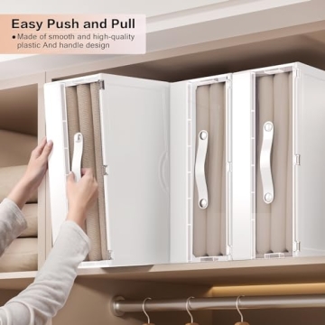 GUDEMAY Foldable Bed Sheet Organizers 4-Pack White