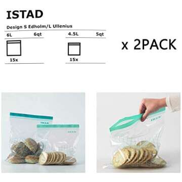 Ikea ISTAD Reusable Bags, Freezer Safe Storage Solution