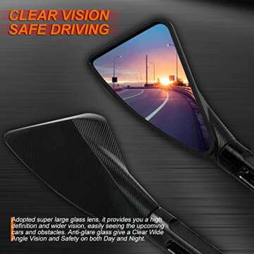 KATUR Motorcycle Rear View Mirrors - Sleek & Stylish Design