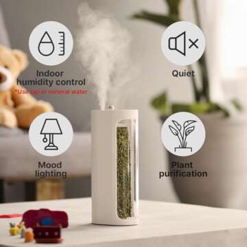 Mosslab Moss Air - Living Moss Humidifier | Aesthetic & Relaxing | Mindfulness & Meditation | Easy-Care Indoor Plants | Terrarium & Tabletop Decor | Mist Waterfall | Portable & Whisper-Quiet