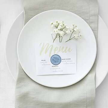 UNIQOOO Light Dusty Blue Glue Gun Sealing Wax Sticks for Wax Seal Stamp - Perfect for Wedding Invitations, Cards Envelopes, Snail Mails, Wine Packages, Christmas Gift Ideas, Pack of 8