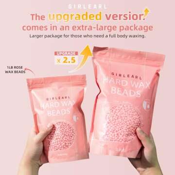 GIRLEARLE Hard Wax Beads for Hair Removal, 2.5lb, Rose Oil Infused, Brazilian Bikini Wax for Women M...
